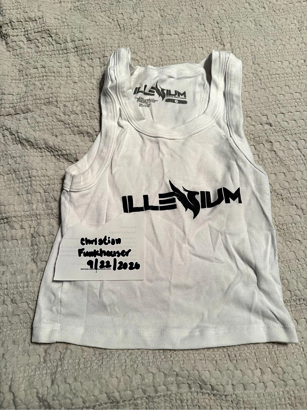 ILLENIUM ILL ES25 White Tank Women’s Graphic Tank Top in White